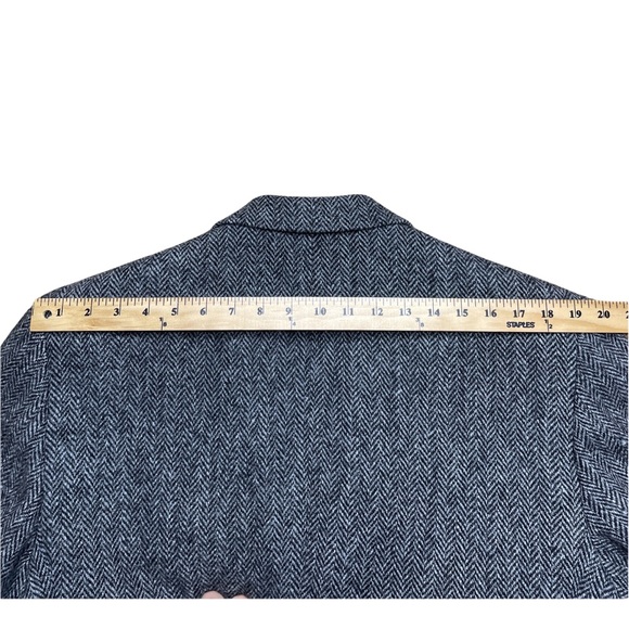 Vintage Harris Tweed 1990s Sport Coat Black Gray 2 Button Jacket Double Vent EUC - Picture 4 of 11